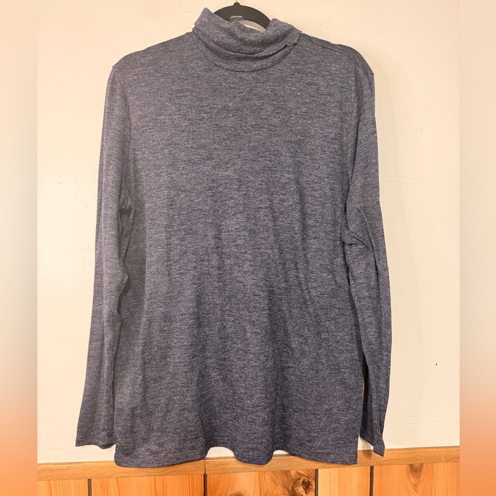 Ann Taylor Heathered Gray Long Sleeve Turtleneck Top